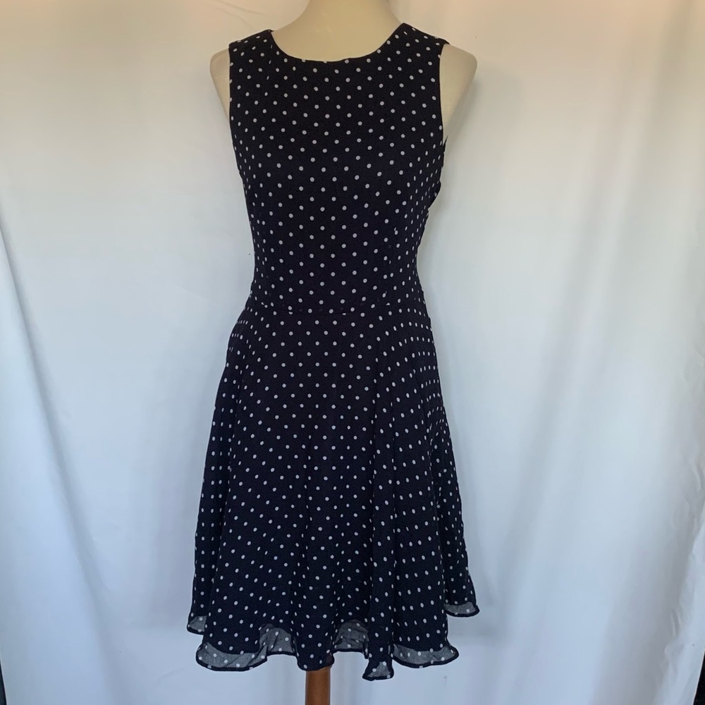 Sleeveless Polka Dot Flared Dress by Joseph Ribkoff